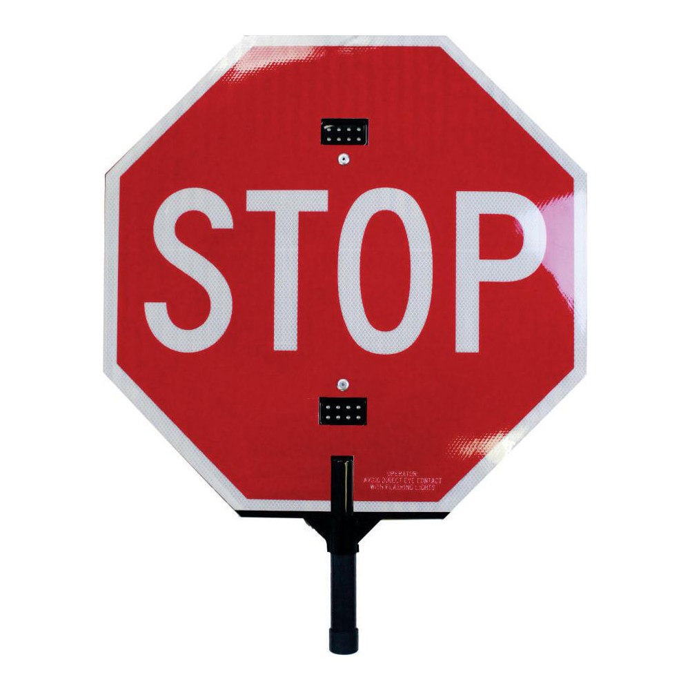Safety Signs; Sign Type: Stop; Yield ; Legend: Stop/Stop ; Message/Graphic: Message Only ; Reflectivity: Diamond Grade ; Material: Plastic ; Thickness (Inch): 1-1/2