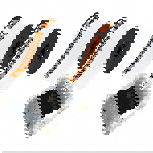 Label Maker Label: Black Orange & Black on White, Resin Ribbon & Vinyl, 6