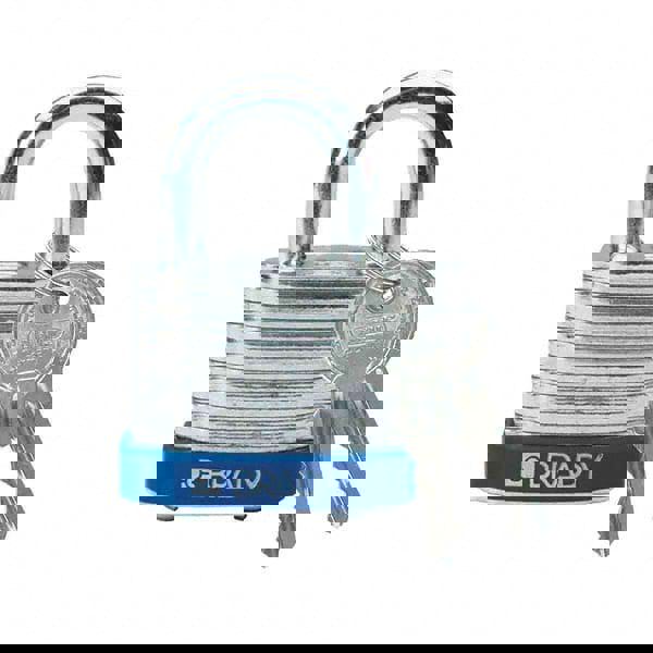 Lockout Padlock: Keyed Alike, Key Retaining, Nylon, Steel Shackle, Blue