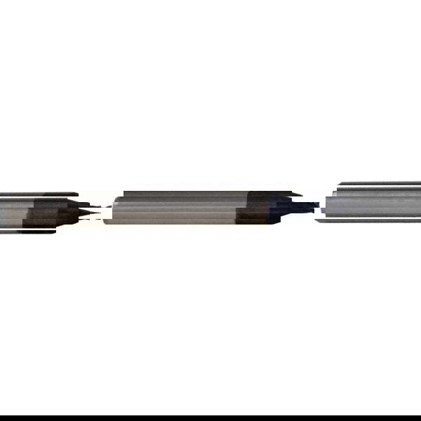 Square End Mill: 0.025'' Dia, 0.075'' LOC, 1/8'' Shank Dia, 1-1/2'' OAL, 2 Flutes, Solid Carbide