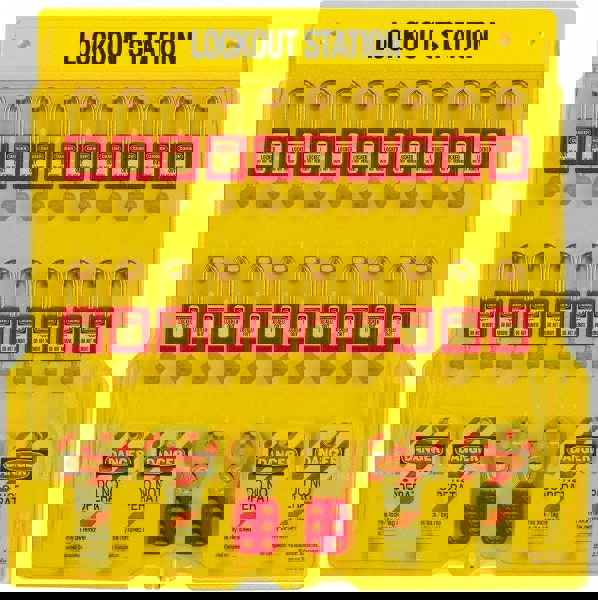 Padlock Lockout Station: Equipped, 20 Max Locks, Polycarbonate Station