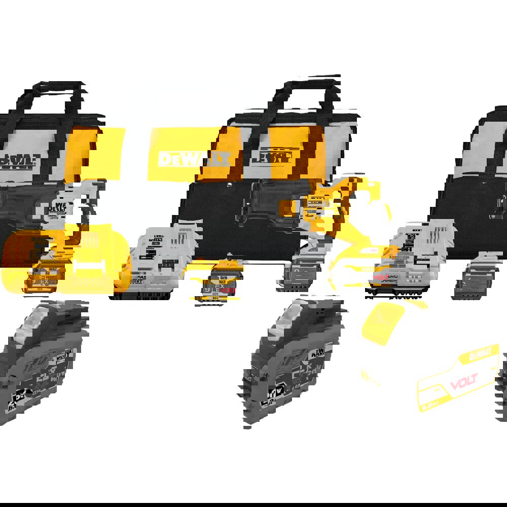 Cordless Reciprocating Saws; Voltage: 60.00 ; Strokes per Minute: 0 to 3000 ; Stroke Type: Straight ; Cutting Action: Straight ; Battery Chemistry: Lithium-ion ; Battery Series: 20/60 FLEXVOLT