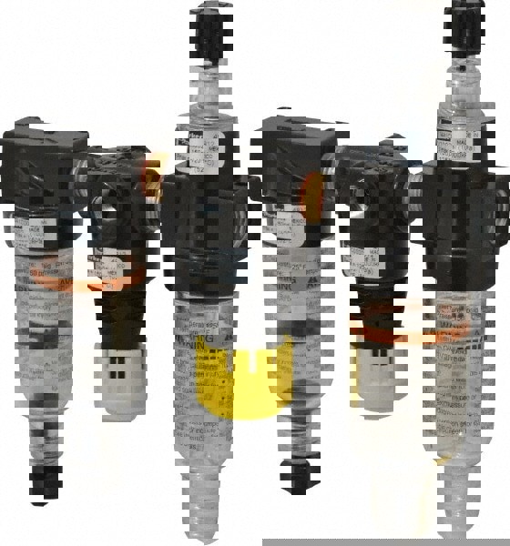 FRL Combination Unit: 1/4 NPT, Miniature, 3 Pc Filter-Regulator-Lubricator