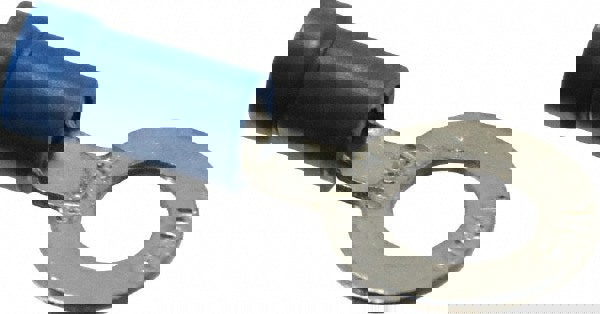 D Shaped Ring Terminal: Partially Insulated, 18 to 14 AWG, Crimp Connection