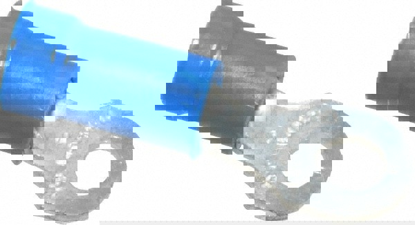 D Shaped Ring Terminal: Partially Insulated, 18 to 14 AWG, Crimp Connection