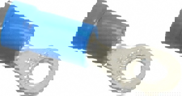 D Shaped Ring Terminal: Partially Insulated, 18 to 14 AWG, Crimp Connection