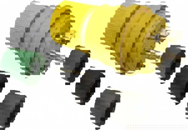 Locking Inlet: Plug, Industrial, 5-20, 125V, Yellow