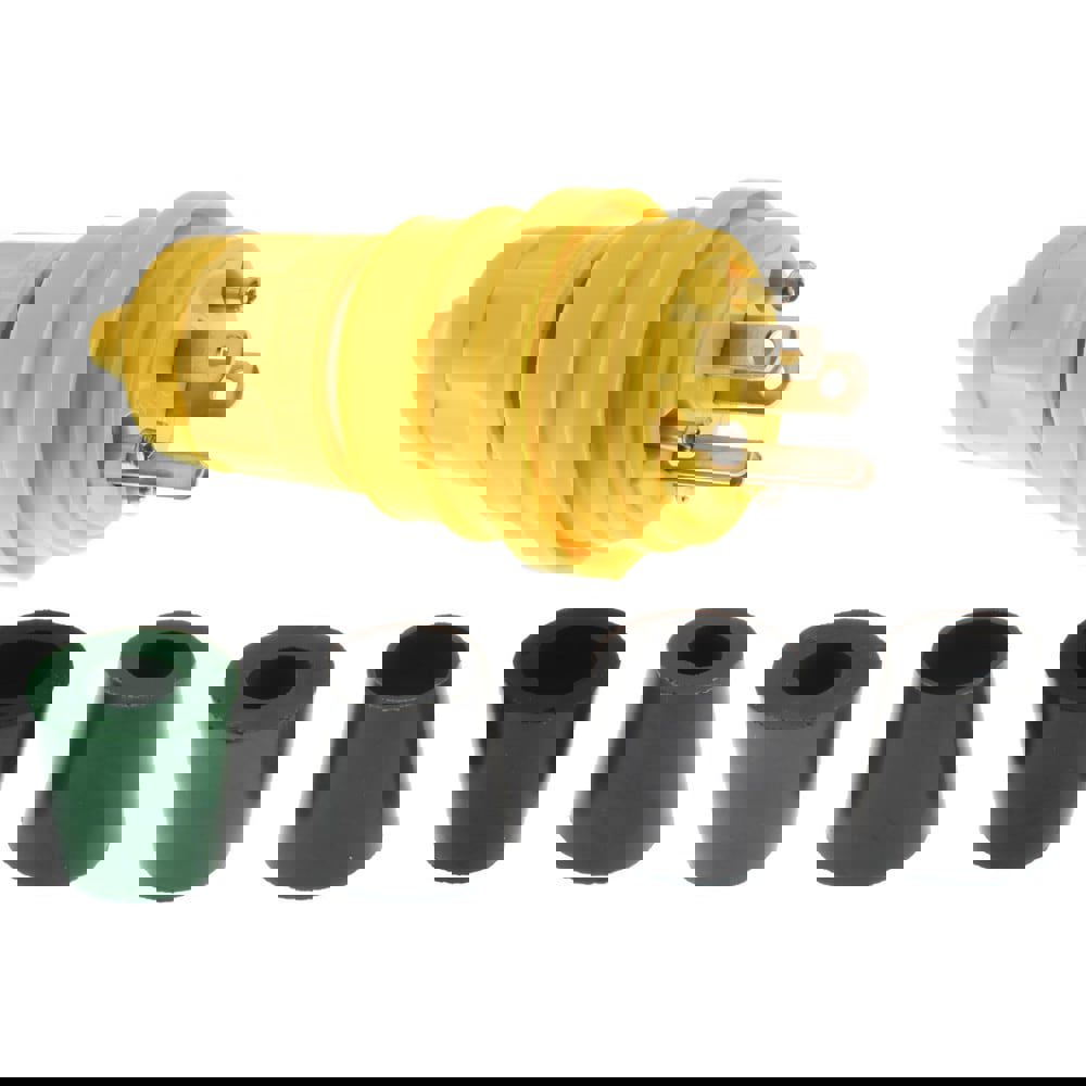 Locking Inlet: Plug, Industrial, 5-15, 125V, Yellow