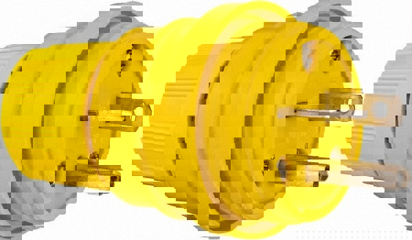 Locking Inlet: Plug, Industrial, 6-20, 250V, Yellow