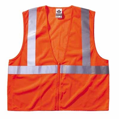 ECONOMY VEST CLASS II MESH ZIPPER ORANGE L/XL