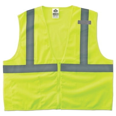 ECONOMY VEST CLASS II MESH ZIPPER LIME S/M