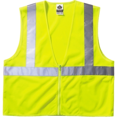 ECONOMY VEST CLASS II MESH ZIPPER LIME L/XL