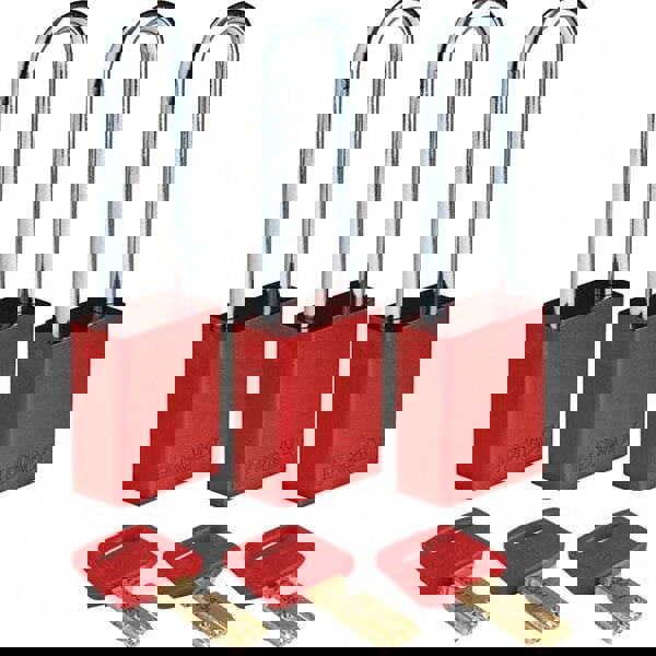 Lockout Padlock: Keyed Alike, Aluminum, 0.8