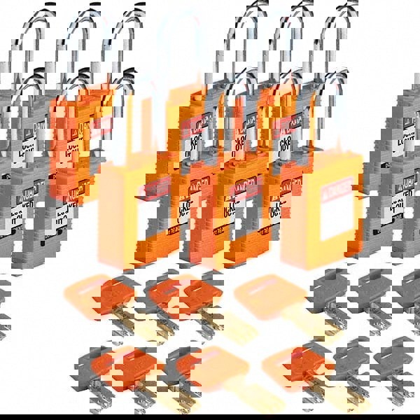 Lockout Padlock: Keyed Alike, Aluminum, 0.8