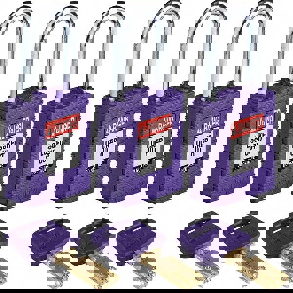 Lockout Padlock: Keyed Alike, Key Retaining, Nylon, 0.8