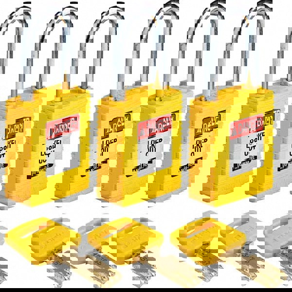 Lockout Padlock: Keyed Alike, Key Retaining, Nylon, 0.8