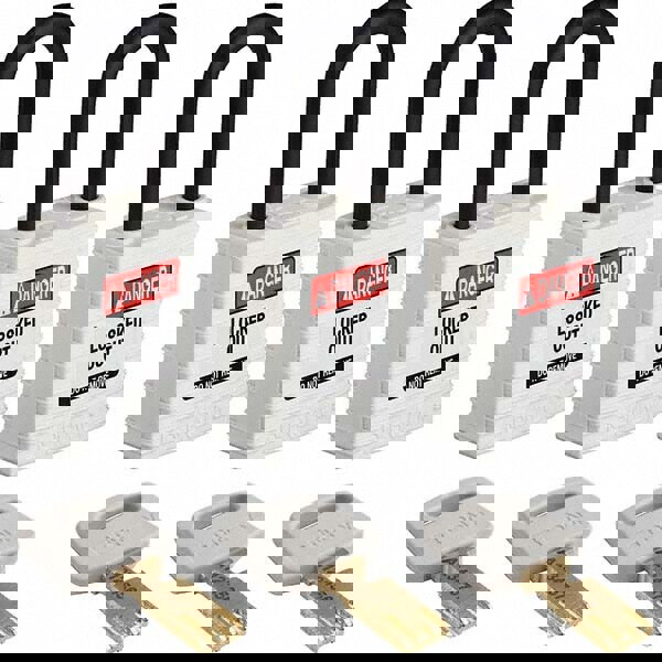 Lockout Padlock: Keyed Alike, Key Retaining, Nylon, 0.8