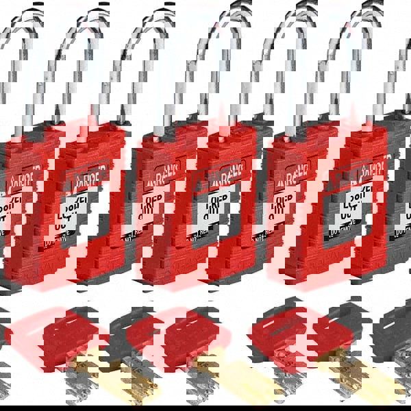 Lockout Padlock: Keyed Alike, Key Retaining, Nylon, 0.8