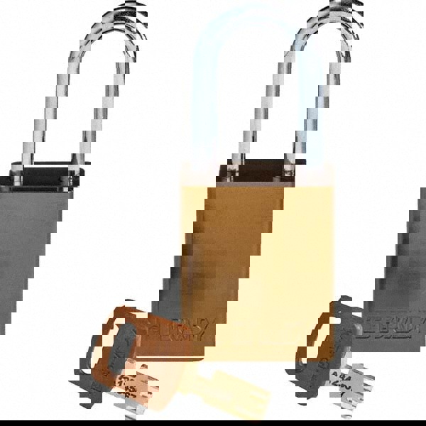 Lockout Padlock: Keyed Different, Aluminum, Steel Shackle, Brown