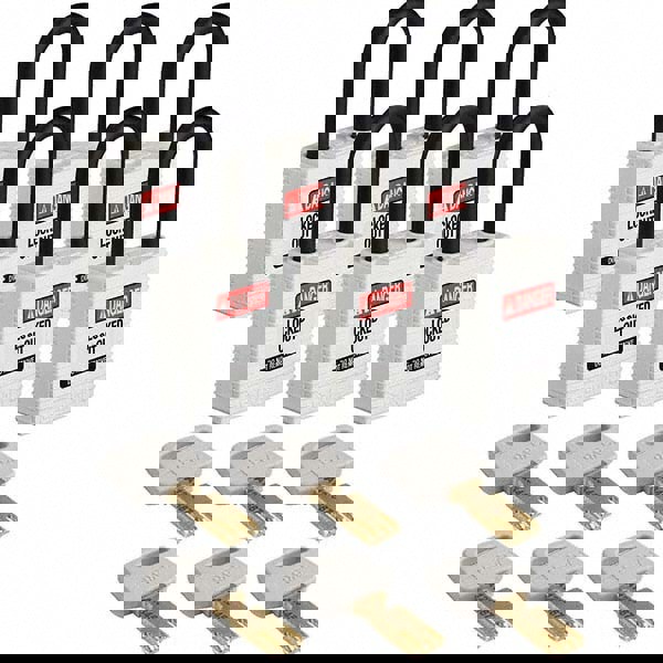 Lockout Padlock: Keyed Different, Key Retaining, Nylon, Plastic Shackle, White