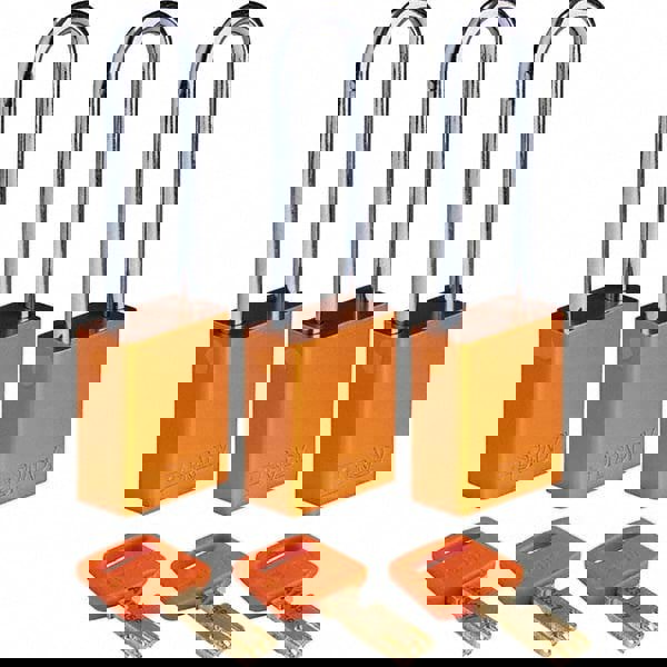 Lockout Padlock: Keyed Alike, Aluminum, 3