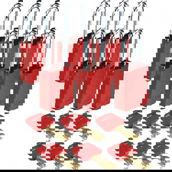 Lockout Padlock: Keyed Different, Aluminum, Steel Shackle, Orange