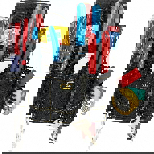 Tool Pouch: 9 Pockets, Polyester, Black