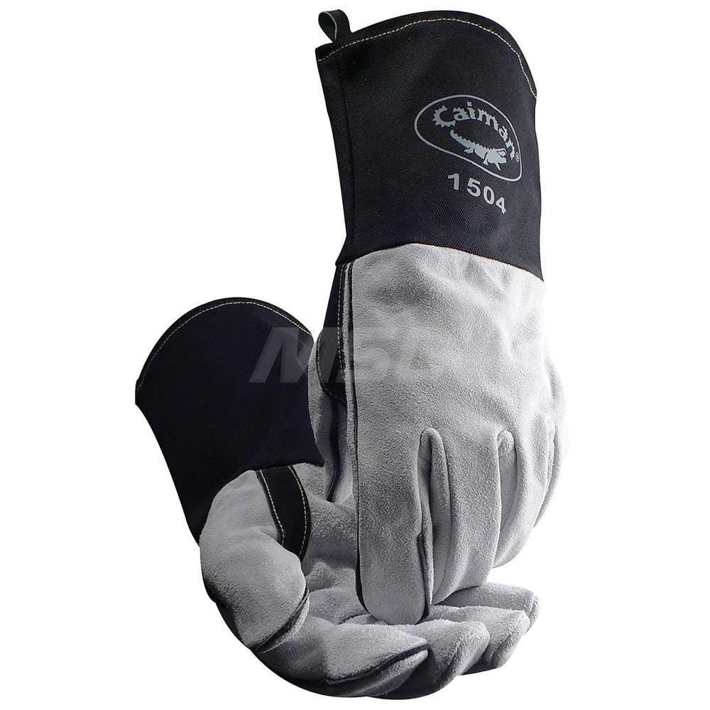 Welding Gloves: Size Large, Uncoated, Split Cowhide Leather, MIG Welding & Stick Welding Application