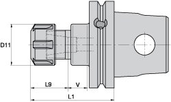 Collet Chuck: 1.02 mm Capacity, ER Collet, Modular Connection Shank