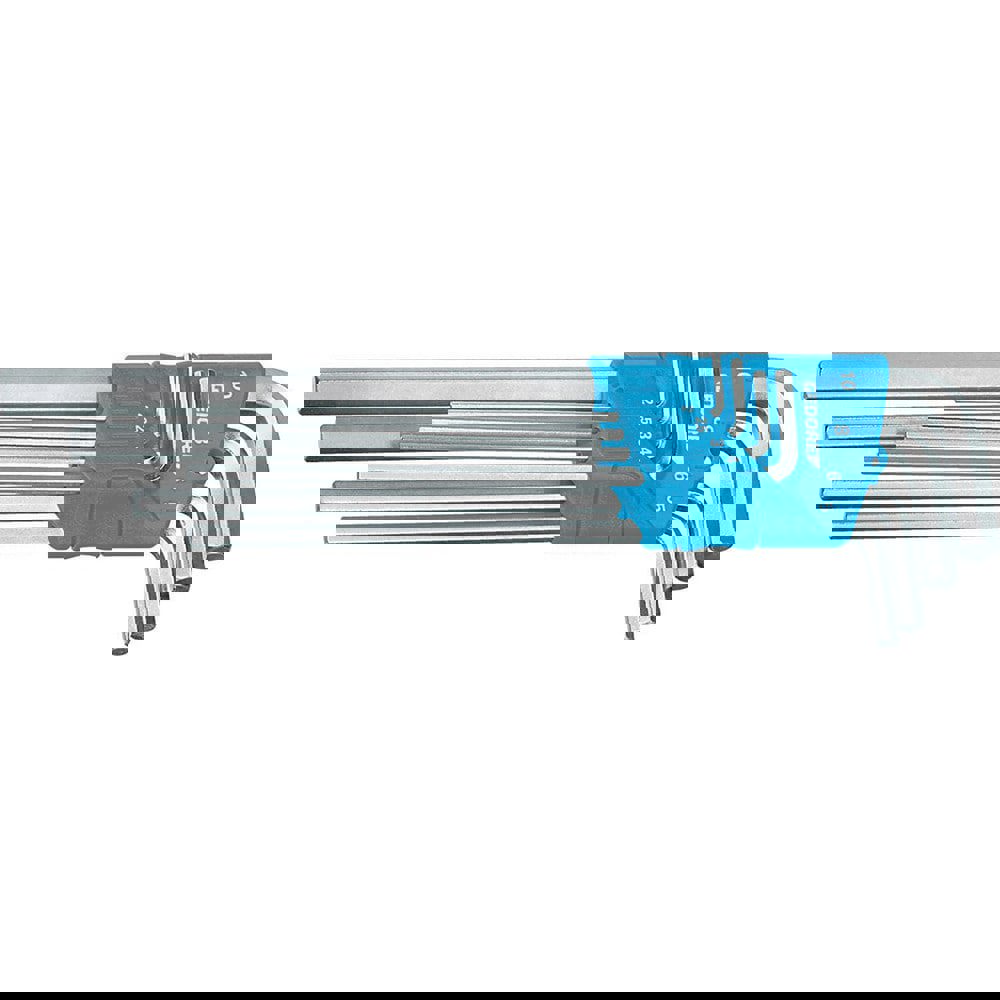 Hex Key Sets; Ball End: No ; Hex Size: 2 mm; 2.5 mm; 3 mm; 4 mm; 5 mm; 6 mm; 8 mm; 10 mm ; Material: Chrome-Vanadium Steel 61CrSiV5