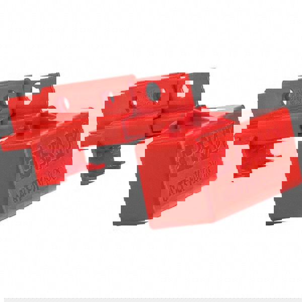 Plug Lockout: 2 Padlocks, Plastic, Red