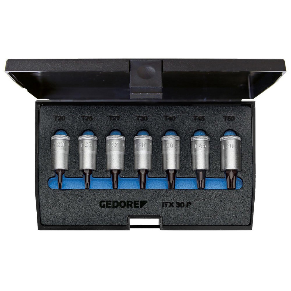 Hex & Torx Bit Socket Sets; Set Type: Torx Bit ; Drive Size: 3/8 ; Minimum Set Torx Size: T20 ; Finish: Chrome ; Maximum Set Torx Size: T50 ; Number Of Pieces: 7