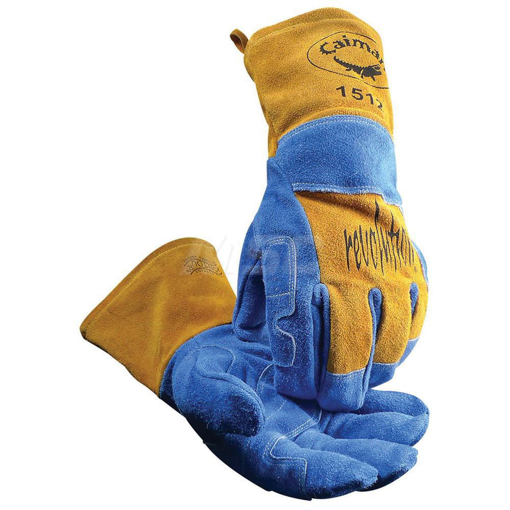 Welding Gloves: Size Large, Uncoated, Split Cowhide Leather, MIG Welding & Stick Welding Application