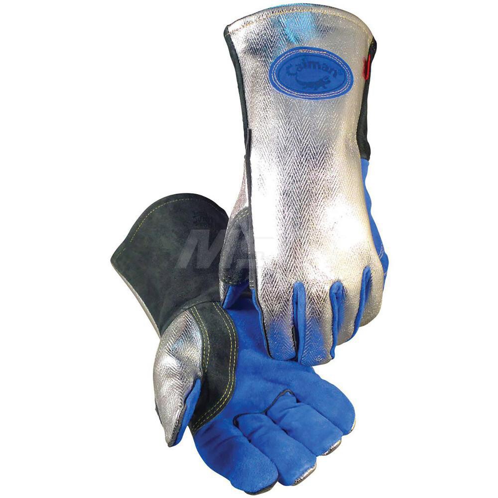 Welding Gloves: Size Large, Uncoated, Split Cowhide Leather, MIG Welding & Stick Welding Application