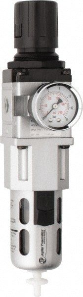 FRL Combination Unit: 1/4 NPT, Intermediate, 1 Pc Filter/Regulator with Pressure Gauge