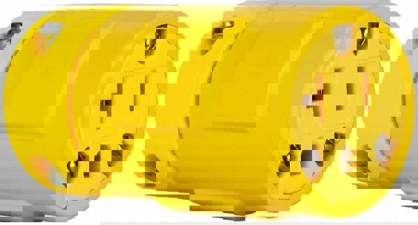 Straight Blade Connector: Industrial, 5-20, 125VAC, Yellow