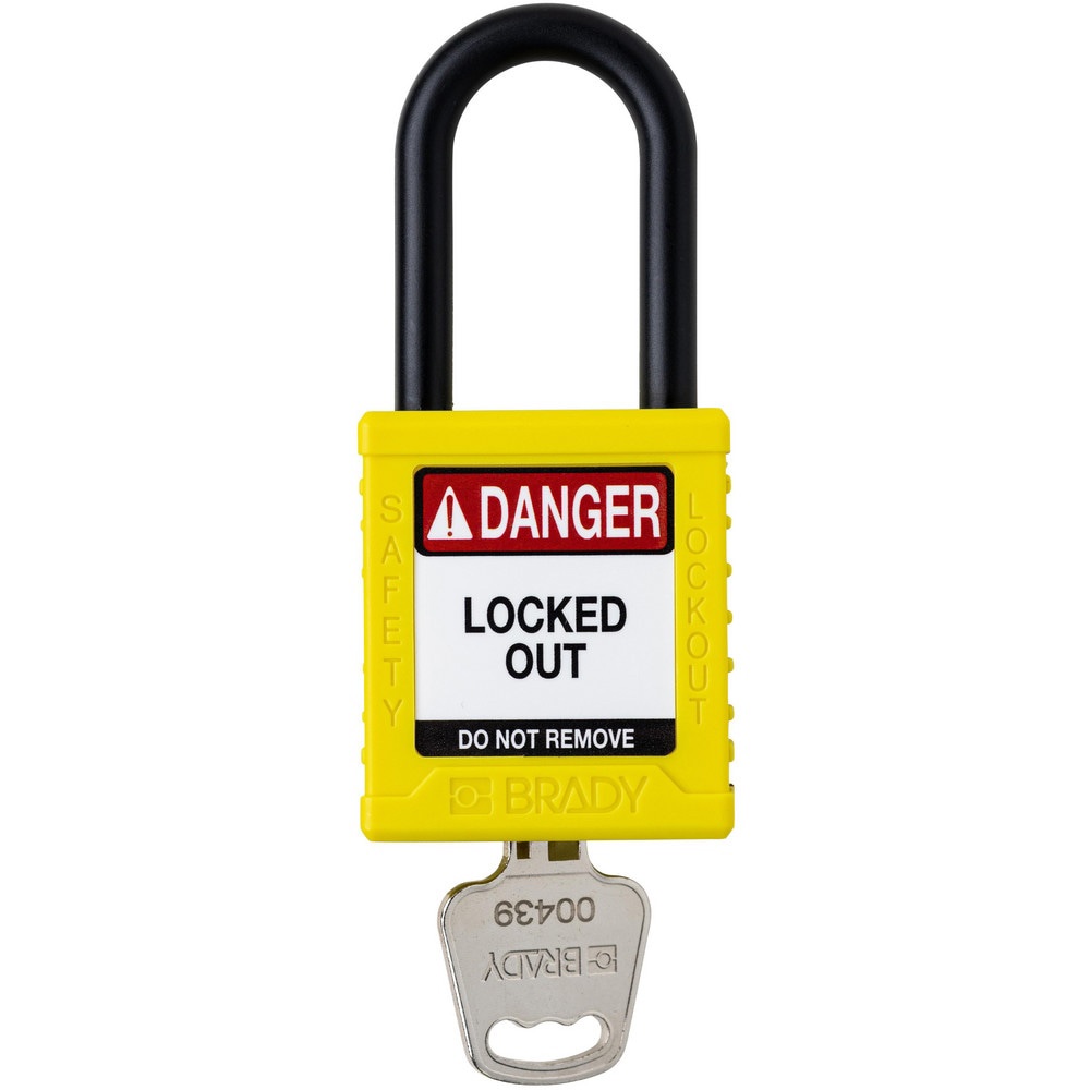 Lockout Padlocks; Legend: DANGER LOCKED OUT DO NOT REMOVE ; Key Type: Keyed Different ; Key Retaining: Retaining Key ; Body Material: Nylon ; Shackle Material: Plastic ; Body Height: 1.77in