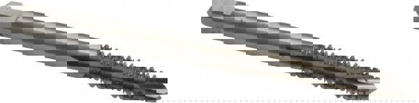 Spiral Point Tap: #10-24, UNC, 2 Flutes, Plug, 2B/3B, High Speed Steel, Bright Finish