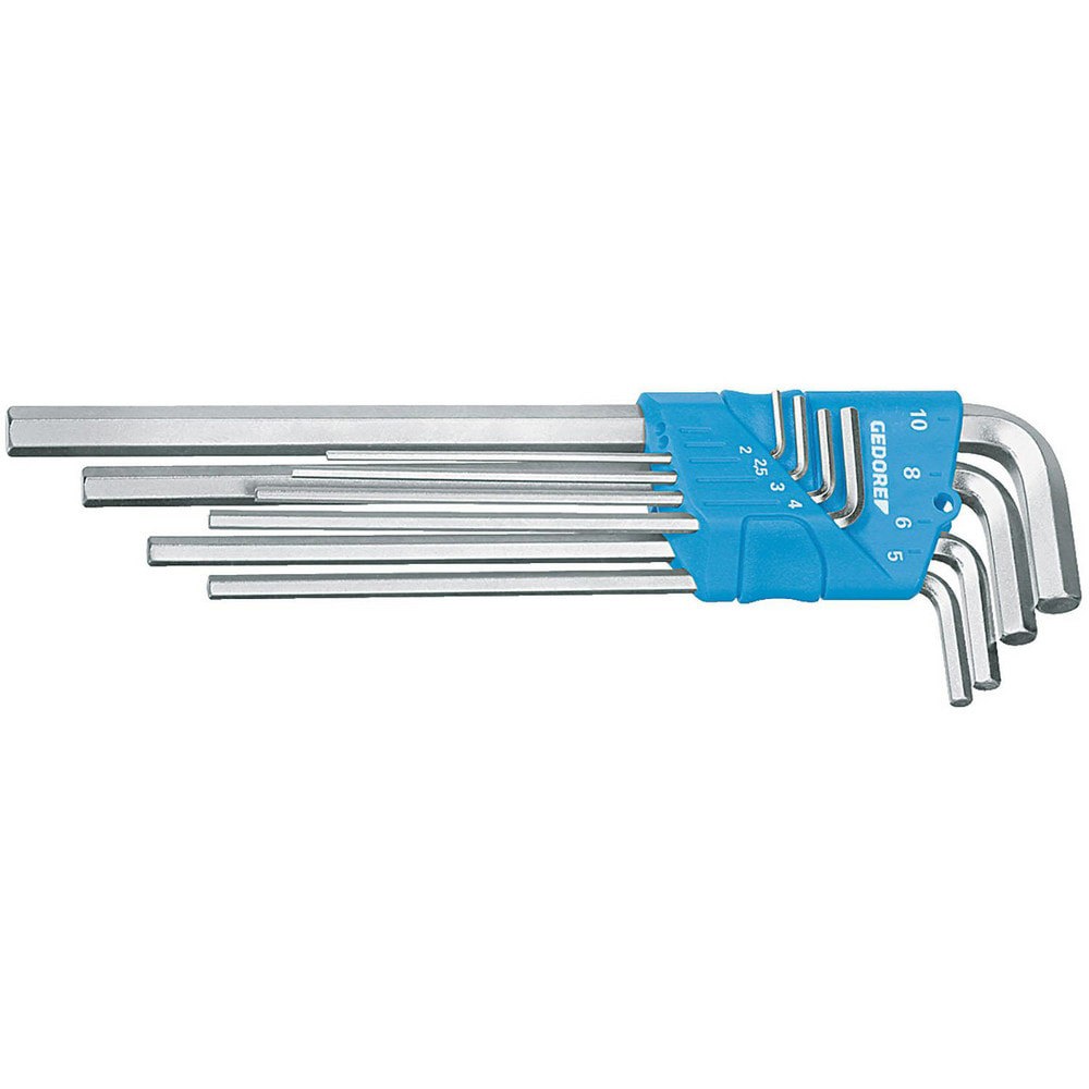 Hex Key Sets; Ball End: No ; Tool Type: Hexagon Allen Key Set ; Measurement Type: Imperial ; Hex Size: 5/64; 3/32; 1/8; 5/32; 3/16; 7/32; 1/4; 5/16 in ; Hex Size Range (Inch): 5/64 to 5/16 ; Container Type: Plastic Holder