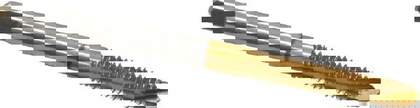 Spiral Point Tap: #8-32, UNC, 2 Flutes, Plug, 3B, High Speed Steel, TiN Finish