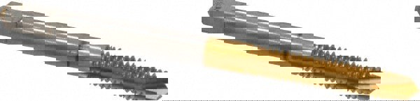 Spiral Point Tap: #8-32, UNC, 2 Flutes, Plug, 2B, High Speed Steel, TiN Finish