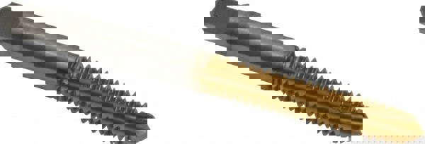 Spiral Point Tap: 1/4-20, UNC, 3 Flutes, Plug, 2B, High Speed Steel, TiN Finish