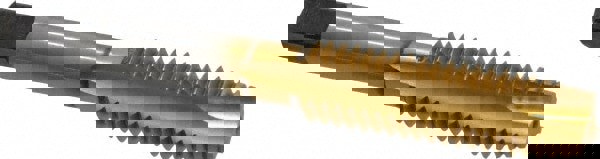 Spiral Point Tap: 7/16-14, UNC, 3 Flutes, Plug, High Speed Steel, TiN Finish