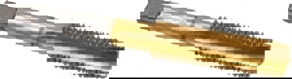 Spiral Point Tap: 7/16-20, UNF, 3 Flutes, Plug, High Speed Steel, TiN Finish