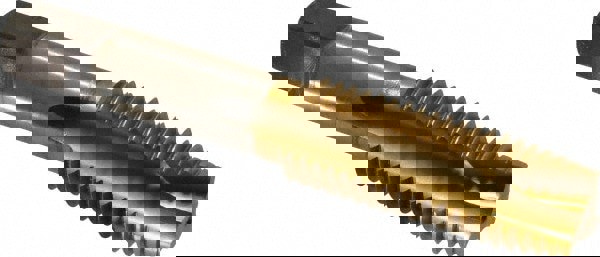 Spiral Point Tap: 3/4-10 UNC, 3 Flutes, Plug, High Speed Steel, TiN Coated