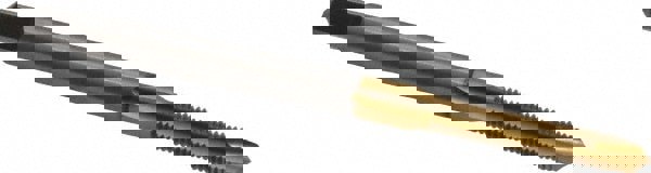 Spiral Point Tap: M3 x 0.5, Metric Coarse, 2 Flutes, Plug, 6H, High Speed Steel, TiN Finish