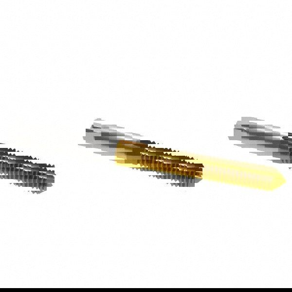 Spiral Point Tap: M6 x 1, Metric Coarse, 2 Flutes, Plug, 6H, High Speed Steel, TiN Finish