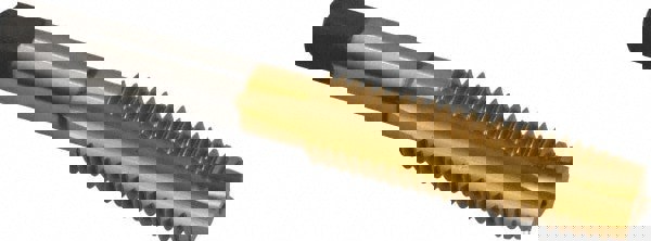 Spiral Point Tap: M12 x 1.75, Metric Coarse, 3 Flutes, Plug, 6H, High Speed Steel, TiN Finish