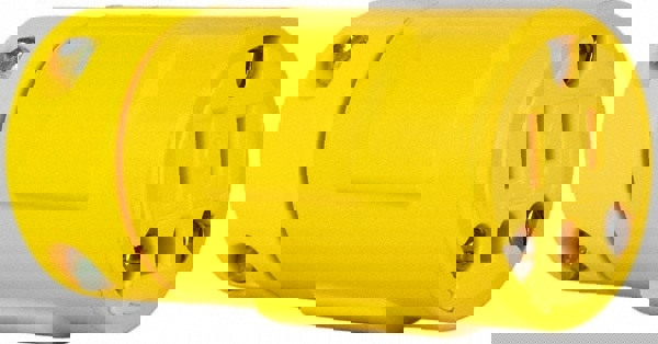 Straight Blade Connector: Industrial, 5-15, 125VAC, Yellow