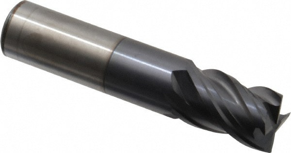 Square End Mill: 5/8'' Dia, 7/8'' LOC, 5/8'' Shank Dia, 3'' OAL, 4 Flutes, Solid Carbide